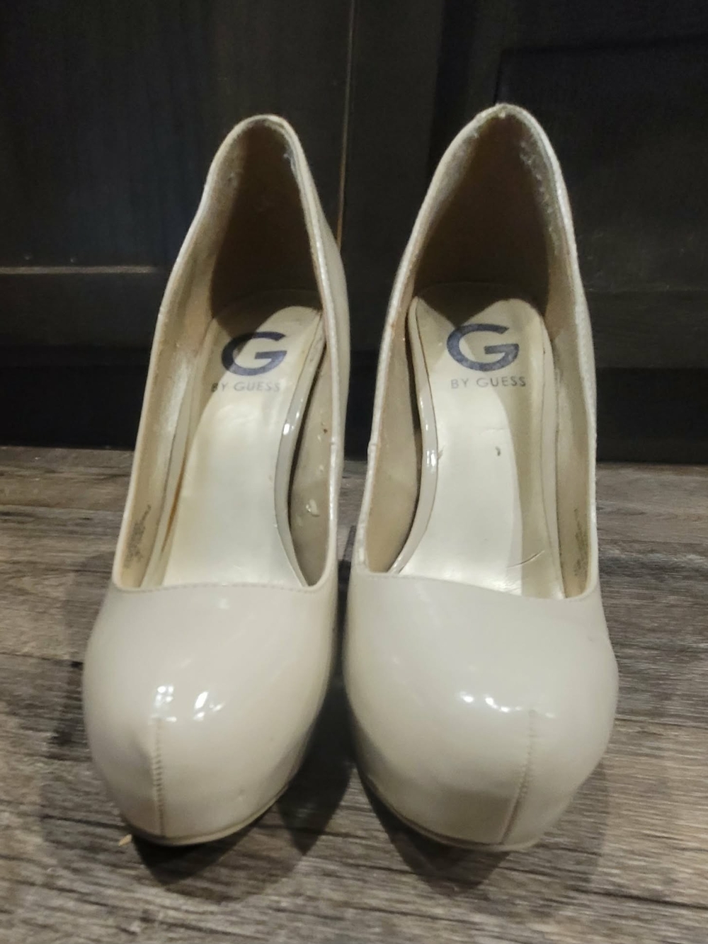 G by Guess Nude Patent Round-Toe Pumps